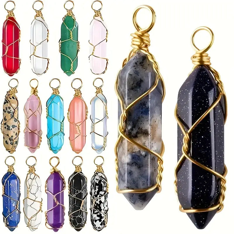 Wholesale Natural Amethyst Twisted Hexagonal Necklace
